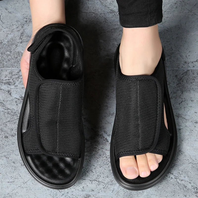 Fashion Men's Sandals Solid Color Men Summer Shoes Casual Comfortable Open Toe Sandals Soft Beach Footwear Male Shoes